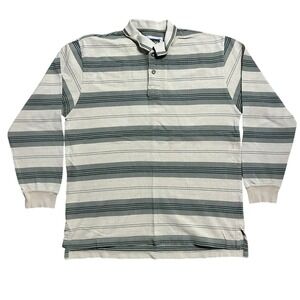 Ruff Hewn Shirt Mens Medium Polo‎ Embroidered Logo Golf Rugby Striped